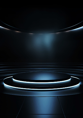 JPG 편집이미지 백그라운드 사람없음 파란색 공간 무대 원형 단상 시상 시상식 포디움 편집실사 AI포토 AI콘텐츠 도형 컬러 CG 파일형식