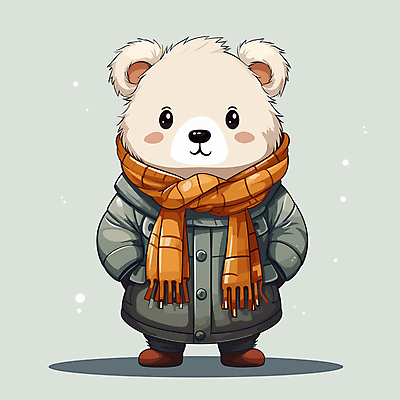 동물캐릭터 겨울 일러스트 사람없음 귀여움 목도리 코트 곰캐릭터 북극곰 겨울옷 편집소스 일러캐릭터 AI파일 동물 캐릭터 잡화 옷 계절 컨셉 곰 외투 파일형식 벡터