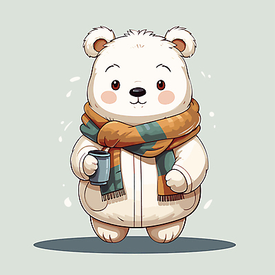 동물캐릭터 겨울 일러스트 들기 사람없음 귀여움 목도리 코트 곰캐릭터 북극곰 겨울옷 텀블러 편집소스 일러캐릭터 AI파일 동물 캐릭터 잡화 옷 계절 컨셉 곰 모션 컵 외투 파일형식 벡터