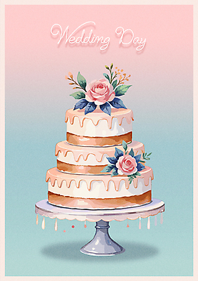 꽃 결혼 잎 일러스트 사람없음 장식 웨딩케이크 3단케이크 케이크스탠드 국내일러스트 AI파일 식물 이벤트 케이크 받침대 파일형식 벡터