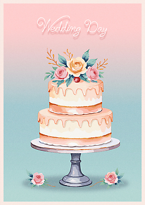 열매 꽃 결혼 잎 일러스트 사람없음 장식 웨딩케이크 2단케이크 케이크스탠드 국내일러스트 AI파일 식물 이벤트 케이크 받침대 파일형식 벡터