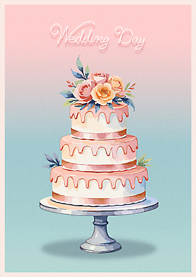 꽃 결혼 잎 일러스트 사람없음 장식 웨딩케이크 3단케이크 케이크스탠드 국내일러스트 AI파일 식물 이벤트 케이크 받침대 파일형식 벡터