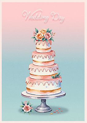 열매 꽃잎 꽃 결혼 잎 일러스트 사람없음 장식 웨딩케이크 3단케이크 케이크스탠드 국내일러스트 AI파일 식물 이벤트 케이크 받침대 파일형식 벡터