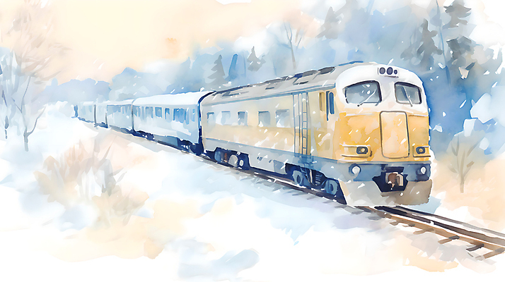JPG 나무 구름 백그라운드 설경 겨울 일러스트 하늘 수채화 풍경 사람없음 설원 기찻길 기차 추위 눈 번짐 겨울풍경 눈덮임 국내일러스트 AI일러스트 AI콘텐츠 자연요소 식물 계절 육상교통 컨셉 날씨 대중교통 눈_날씨 파일형식 효과