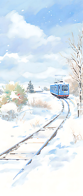 JPG 나무 구름 백그라운드 설경 겨울 일러스트 하늘 수채화 풍경 사람없음 설원 기찻길 기차 추위 눈 번짐 겨울풍경 눈덮임 국내일러스트 AI일러스트 AI콘텐츠 자연요소 식물 계절 육상교통 컨셉 날씨 대중교통 눈_날씨 파일형식 효과