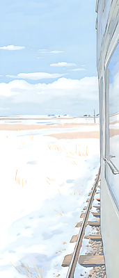 JPG 구름 백그라운드 설경 겨울 일러스트 하늘 수채화 풍경 사람없음 설원 기찻길 기차 추위 눈 번짐 겨울풍경 눈덮임 국내일러스트 AI일러스트 AI콘텐츠 자연요소 계절 육상교통 컨셉 날씨 대중교통 눈_날씨 파일형식 효과