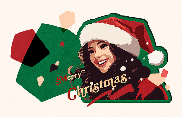 PSD 영어 여자 스티커 크리스마스 일러스트 산타모자 산타옷 한명 미소 상반신 성인 빨간색 초록색 산타클로스 빈티지 성인여자한명만 카피스페이스 키치 국내일러스트 문자 모자_잡화 1 옷 기념일 컬러 컨셉 표정 사람 공백 여자한명만 성인여자만 파일형식