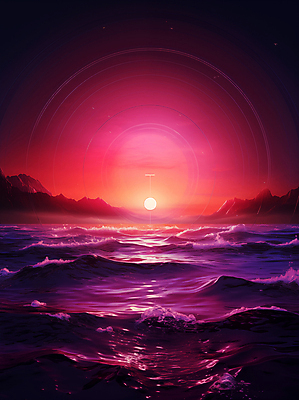 JPG 편집이미지 포스터 파도 바다 추상 산 사람없음 태양 일몰 액체 디지털합성 부드러움 편집소스 윤슬 편집실사 AI컴퓨터그래픽 AI콘텐츠 자연요소 물결 무늬 노을 감각 CG 파일형식