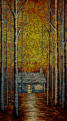 JPG 나무 편집이미지 길 낙엽 하늘 풍경 사람없음 노을 빈티지 숲 오두막 디지털합성 판화 편집소스 편집실사 자연요소 식물 컨셉 잎 미술 CG 파일형식