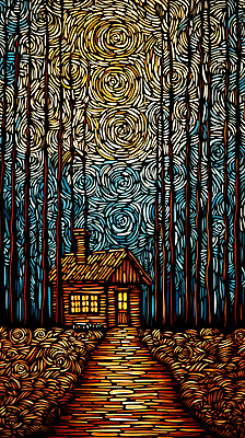 JPG 나무 편집이미지 길 낙엽 하늘 풍경 사람없음 태양 빈티지 숲 오두막 디지털합성 판화 편집소스 편집실사 자연요소 식물 컨셉 잎 미술 CG 파일형식