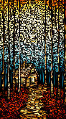 JPG 나무 편집이미지 길 낙엽 하늘 풍경 사람없음 태양 빈티지 숲 오두막 디지털합성 판화 편집소스 편집실사 자연요소 식물 컨셉 잎 미술 CG 파일형식