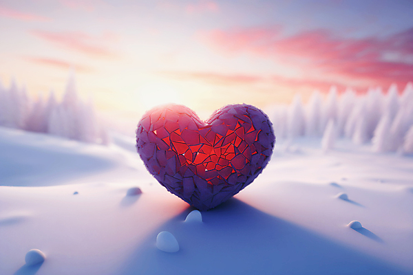 JPG 편집이미지 백그라운드 겨울 사람없음 노을 설원 하트 눈 편집실사 AI포토 AI콘텐츠 자연요소 모양 계절 날씨 눈_날씨 CG 파일형식