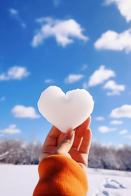 JPG 편집이미지 손 백그라운드 겨울 하늘 들기 신체부위 하트 눈 눈뭉치 편집실사 AI인물포토 AI콘텐츠 자연요소 모양 계절 모션 날씨 사람 CG 파일형식 AI포토