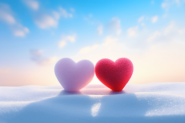 JPG 편집이미지 백그라운드 겨울 사람없음 빨간색 노을 흰색 하트 눈 편집실사 AI포토 AI콘텐츠 자연요소 모양 계절 컬러 날씨 CG 파일형식