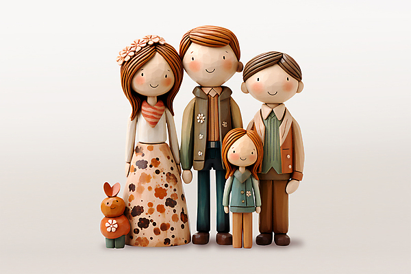 PSD 편집이미지 여자 남자 어린이 인형 가족 청소년 엄마 소녀 여러명 성인 반려동물 아빠 클레이아트 이미지편집 동물 다수 관계 사람 공예 점토 파일형식