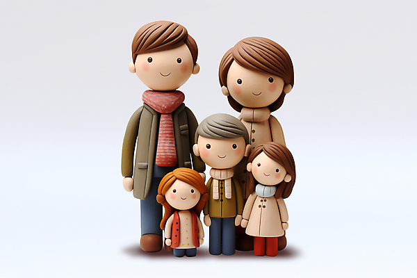 PSD 편집이미지 여자 남자 어린이 가족 엄마 소녀 소년 여러명 성인 아빠 클레이아트 이미지편집 다수 관계 사람 공예 점토 파일형식