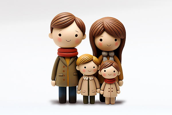 PSD 편집이미지 여자 남자 어린이 가족 엄마 소녀 소년 여러명 성인 아빠 클레이아트 이미지편집 다수 관계 사람 공예 점토 파일형식