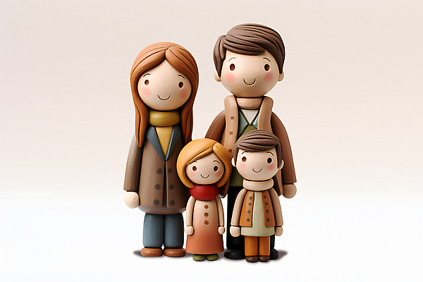 PSD 편집이미지 여자 남자 어린이 가족 엄마 소녀 소년 여러명 성인 아빠 클레이아트 이미지편집 다수 관계 사람 공예 점토 파일형식