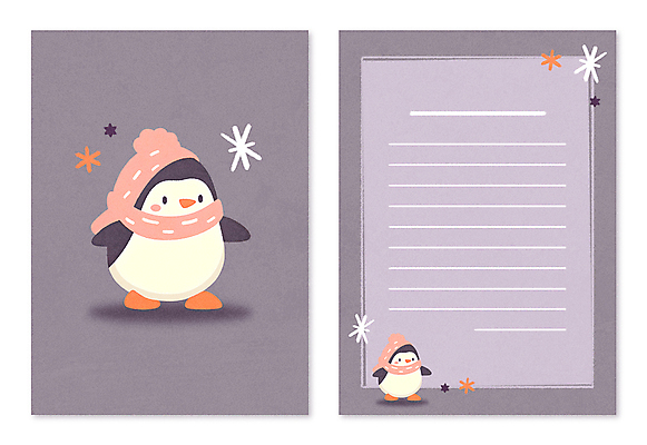 PSD 동물캐릭터 겨울 일러스트 털모자 사람없음 귀여움 목도리 회색 북극 편지지 펭귄 심플 비니 일러캐릭터 카드프레임 동물 캐릭터 모자_잡화 잡화 계절 컬러 컨셉 조류 프레임 편지 극지방 파일형식