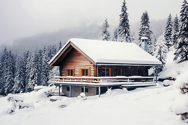 JPG 나무 편집이미지 백그라운드 사람없음 눈 산장 별장 겨울풍경 눈덮임 편집실사 AI포토 AI콘텐츠 자연요소 식물 컨셉 겨울 날씨 주택 풍경 CG 파일형식