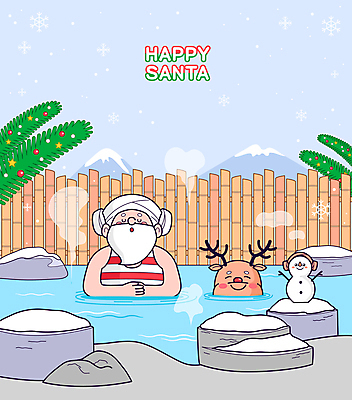 캐릭터 노년 남자 크리스마스 겨울 일러스트 눈사람 휴가 휴식 눈꽃 한명 상반신 울타리 산타클로스 눈감음 온천 루돌프 바위 풀 연기 대나무 노인남자한명만 설산 눈덮임 국내일러스트 일러캐릭터 AI파일 나무 식물 1 계절 기념일 컨셉 모션 사슴 산 눈_날씨 사람 성인 담장 스파 돌_바위 남자한명만 노인남자만 파일형식 벡터