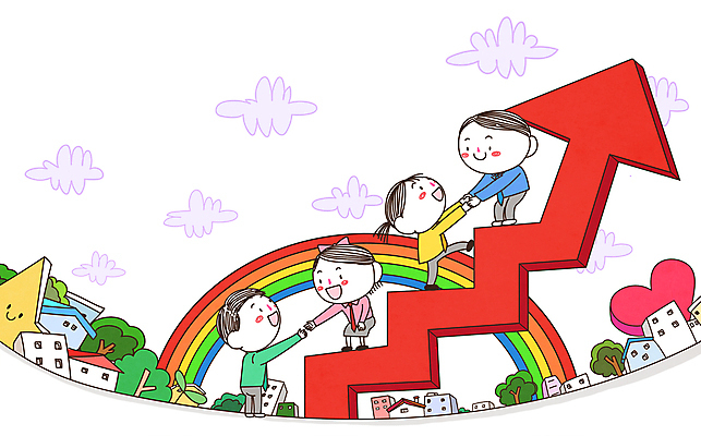 전신 PSD 나무 구름 여자 남자 화살표 무지개 일러스트 협력 함께함 정장 여러명 성인 건물 손잡기 하트 도움 비즈니스맨 비즈니스우먼 투자 상승 오르기 화합 경제활동 성인만 급등 국내일러스트 자연요소 모양 식물 건축물 옷 다수 컨셉 비즈니스 모션 사람 경제 직장인 파일형식