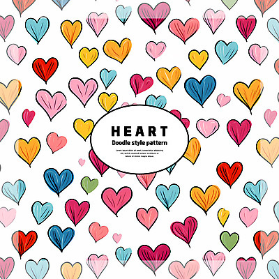 PSD 백그라운드 패턴 일러스트 사랑 사람없음 컬러풀 패턴백그라운드 하트 낙서 손그림 국내일러스트 모양 감정 컬러 무늬 파일형식