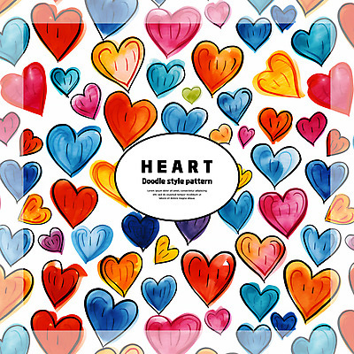 PSD 백그라운드 패턴 일러스트 붓터치 수채화 사랑 사람없음 컬러풀 패턴백그라운드 하트 손그림 국내일러스트 모양 감정 컬러 무늬 파일형식