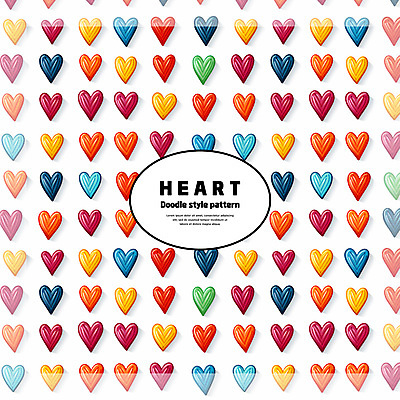 PSD 백그라운드 패턴 일러스트 사랑 사람없음 컬러풀 패턴백그라운드 하트 손그림 국내일러스트 모양 감정 컬러 무늬 파일형식