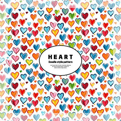 PSD 백그라운드 패턴 일러스트 사랑 사람없음 컬러풀 패턴백그라운드 하트 낙서 손그림 국내일러스트 모양 감정 컬러 무늬 파일형식