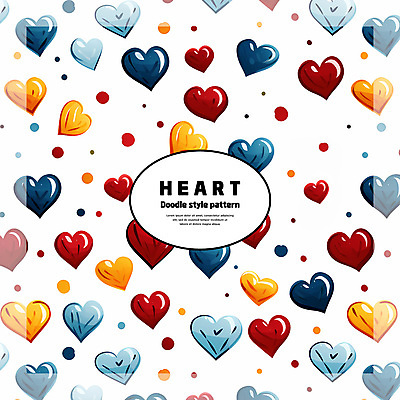 PSD 백그라운드 패턴 일러스트 사랑 사람없음 컬러풀 패턴백그라운드 하트 손그림 국내일러스트 모양 감정 컬러 무늬 파일형식
