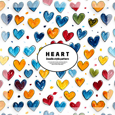 PSD 백그라운드 패턴 일러스트 사랑 사람없음 컬러풀 패턴백그라운드 하트 낙서 손그림 국내일러스트 모양 감정 컬러 무늬 파일형식