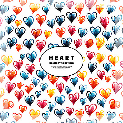 PSD 백그라운드 패턴 일러스트 사랑 사람없음 컬러풀 패턴백그라운드 하트 낙서 손그림 국내일러스트 모양 감정 컬러 무늬 파일형식