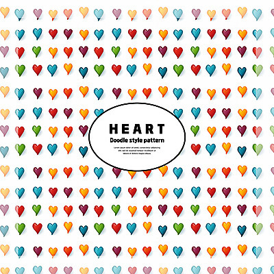 PSD 백그라운드 패턴 일러스트 사랑 사람없음 컬러풀 패턴백그라운드 하트 손그림 국내일러스트 모양 감정 컬러 무늬 파일형식