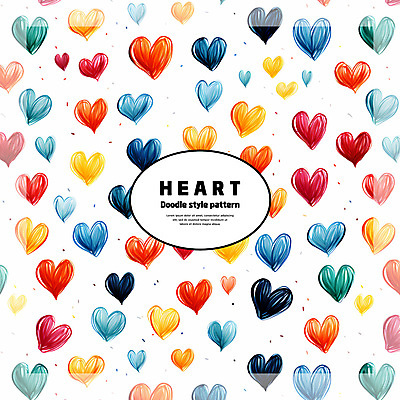 PSD 백그라운드 패턴 일러스트 사랑 사람없음 컬러풀 패턴백그라운드 하트 낙서 손그림 국내일러스트 모양 감정 컬러 무늬 파일형식