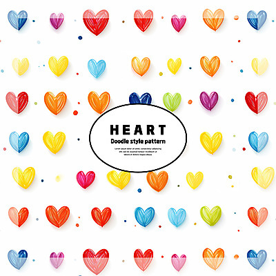PSD 백그라운드 패턴 일러스트 사랑 사람없음 컬러풀 패턴백그라운드 하트 낙서 손그림 국내일러스트 모양 감정 컬러 무늬 파일형식