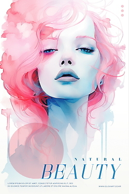 PSD 응시 여자 분홍색 일러스트 붓터치 수채화 한명 상반신 성인 파란색 화장 뷰티 눈감음 흐름 원형 번짐 초상화 성인여자한명만 국내일러스트 도형 1 시선 컬러 컨셉 모션 사람 그림 여자한명만 성인여자만 파일형식 효과