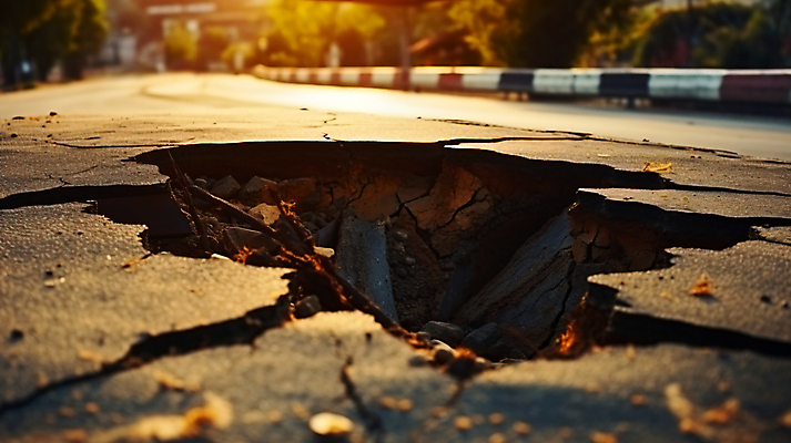 JPG 편집이미지 도로 사람없음 야외 구멍 고속도로 균열 위험 땅 사건 디지털합성 재해 붕괴 지반침하 무너짐 편집실사 AI포토 AI콘텐츠 길 컨셉 교통시설 모션 자연재해 CG 파일형식