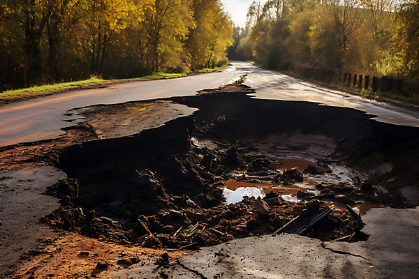 JPG 편집이미지 도로 사람없음 야외 구멍 고속도로 균열 위험 땅 사건 디지털합성 재해 붕괴 지반침하 무너짐 편집실사 AI포토 AI콘텐츠 길 컨셉 교통시설 모션 자연재해 CG 파일형식