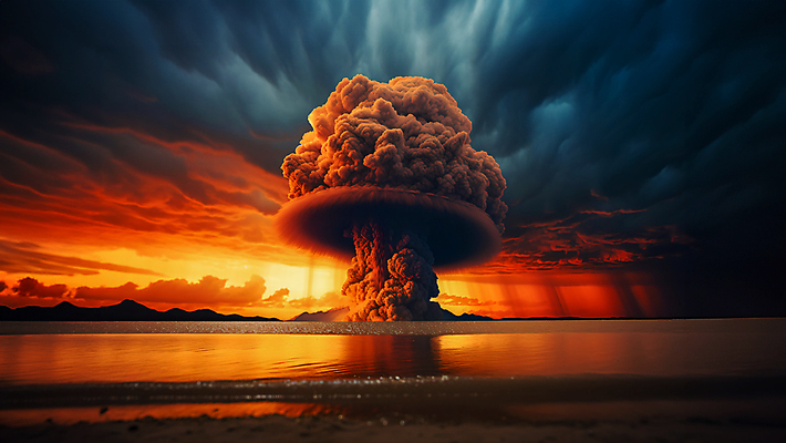 JPG 구름 편집이미지 하늘 풍경 사람없음 연기 폭발 전쟁 핵 핵폭탄 편집실사 AI컴퓨터그래픽 AI콘텐츠 자연요소 폭탄 CG 파일형식