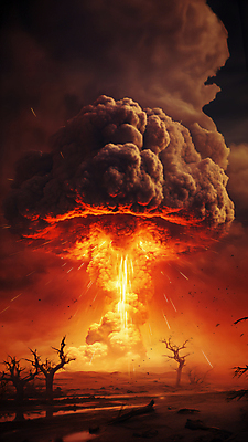 JPG 구름 편집이미지 하늘 풍경 사람없음 연기 폭발 전쟁 핵 핵폭탄 편집실사 AI컴퓨터그래픽 AI콘텐츠 자연요소 폭탄 CG 파일형식