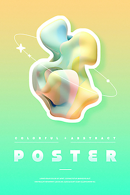 PSD 편집이미지 포스터 추상 사람없음 반짝임 컬러풀 3D 고리 오브젝트 그라데이션 기하학 홀로그램 몽환 편집3D 컬러 컨셉 무늬 모션 디지털합성 파일형식