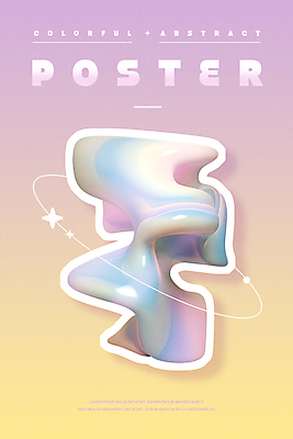 PSD 편집이미지 포스터 추상 사람없음 반짝임 컬러풀 3D 고리 오브젝트 그라데이션 기하학 홀로그램 몽환 편집3D 컬러 컨셉 무늬 모션 디지털합성 파일형식