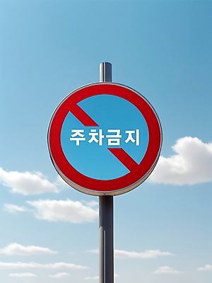 PSD 구름 편집이미지 교통 하늘 사람없음 표지판 원형 디지털합성 도로표지판 주차금지 편집소스 이미지편집 자연요소 도형 도로 알림판 금지 파일형식