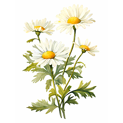 JPG 꽃 일러스트 수채화 따뜻함 사람없음 희망 데이지 국내일러스트 AI일러스트 AI콘텐츠 식물 감정 파일형식