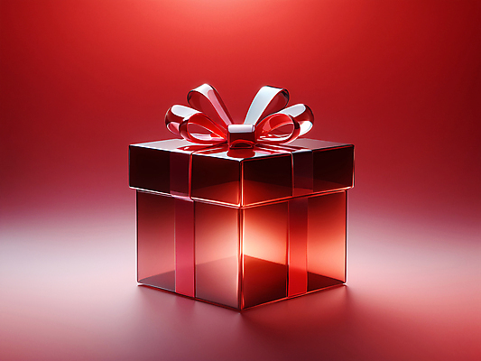 JPG 편집이미지 리본 유리 사람없음 빨간색 선물상자 투명 디지털합성 편집소스 편집실사 AI컴퓨터그래픽 AI콘텐츠 컬러 재질 선물 상자 CG 파일형식