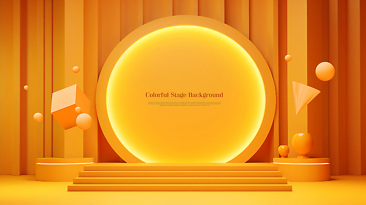도형 PSD 편집이미지 디자인 백그라운드 사람없음 3D 주황색 공간 무대 입체 단상 포디움 편집3D 컬러 디지털합성 파일형식