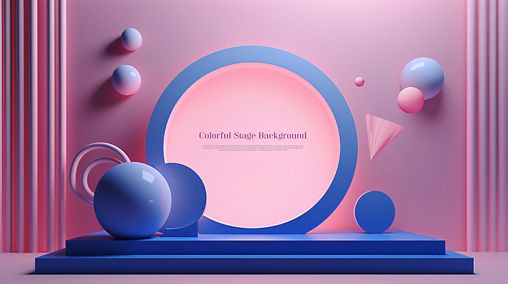 도형 PSD 편집이미지 디자인 분홍색 백그라운드 사람없음 파란색 공간 무대 입체 단상 포디움 이미지편집 컬러 파일형식