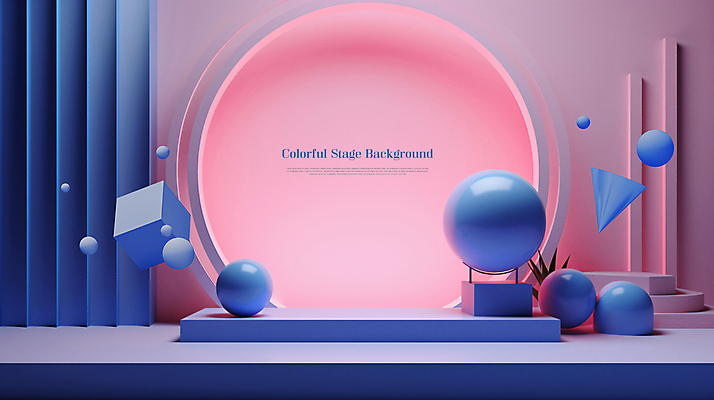 도형 PSD 편집이미지 디자인 분홍색 백그라운드 사람없음 파란색 공간 무대 입체 단상 포디움 이미지편집 컬러 파일형식