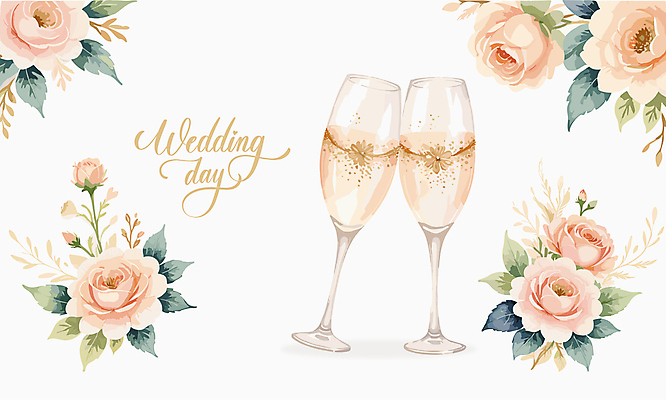 손글씨 꽃 분홍색 결혼 일러스트 사랑 사람없음 축하 샴페인 샴페인잔 감성 국내일러스트 AI파일 식물 감정 컬러 컨셉 술잔 주류 이벤트 파일형식 벡터